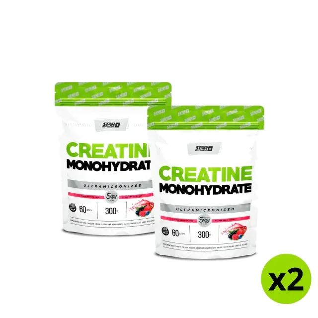 Combo: 2 Unidades de Creatina 300 grs Frutos Rojos Monohidratada y Micronizada (sobre)