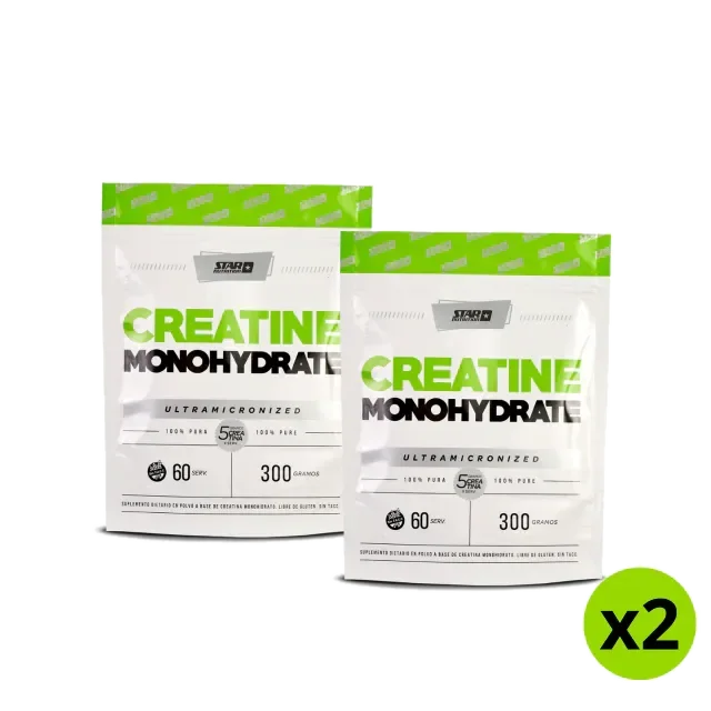 Combo: 2 Unidades de Creatina 300 grs Sin Sabor Monohidratada y Micronizada (sobre)