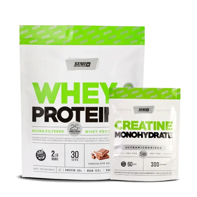Combo: Whey Protein 2 lbs + Creatina 300 grs (doy Pack)