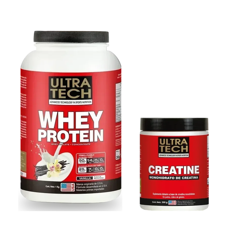 Combo Ultra Tech Fuerza: Whey 2 lb + Creatina 300 g