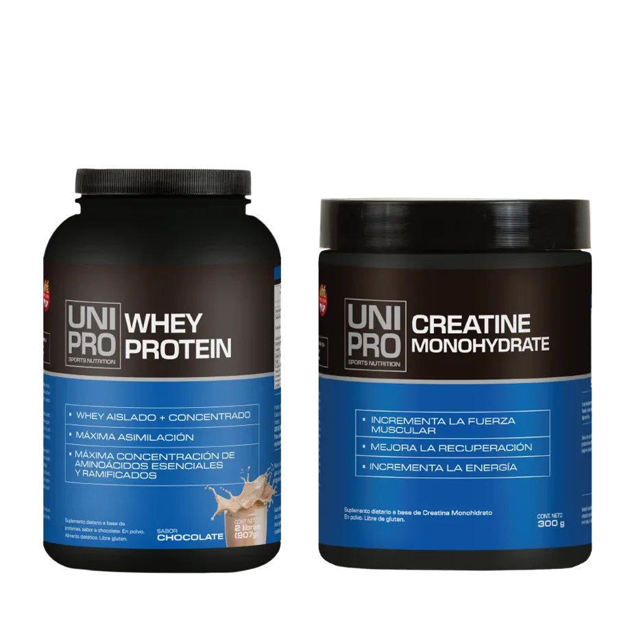 Combo Unipro Fuerza: Proteína 2 lb + Creatina 500 g