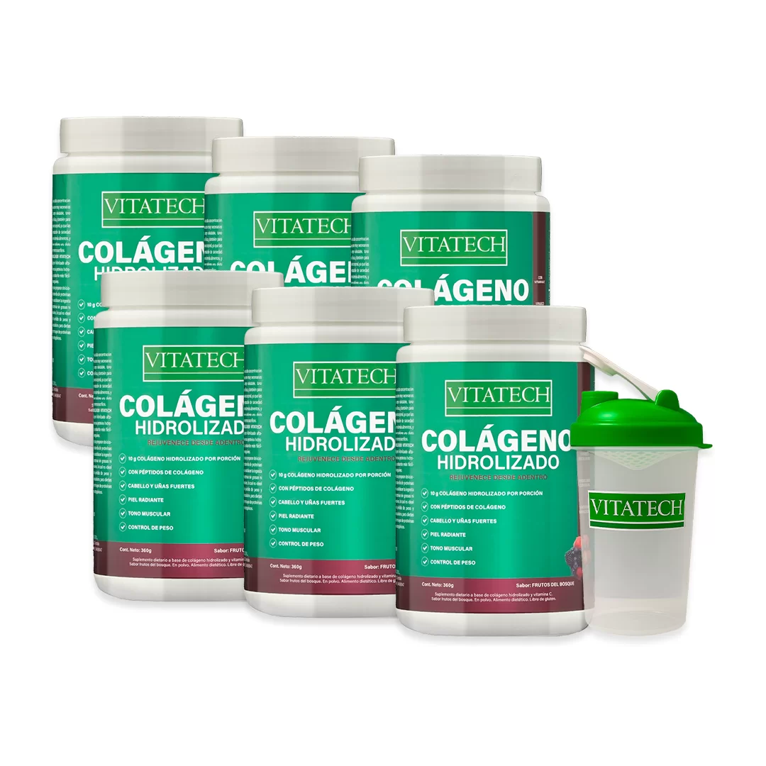 PACK X6 Vitatech Colágeno Hidrolizado Frutos del Bosque