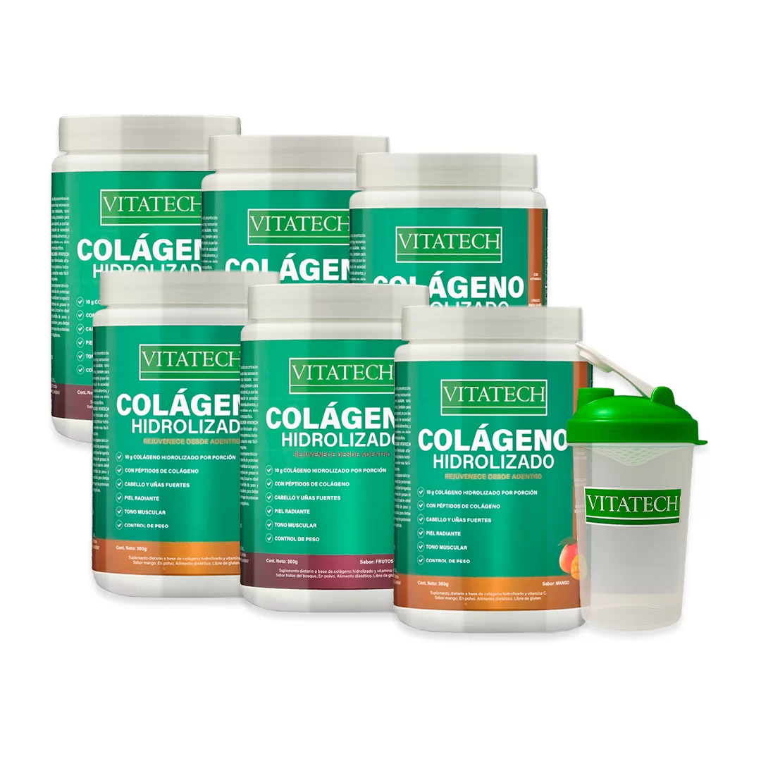 PACK X6 Vitatech Colágeno Hidrolizado Sabores Combinados