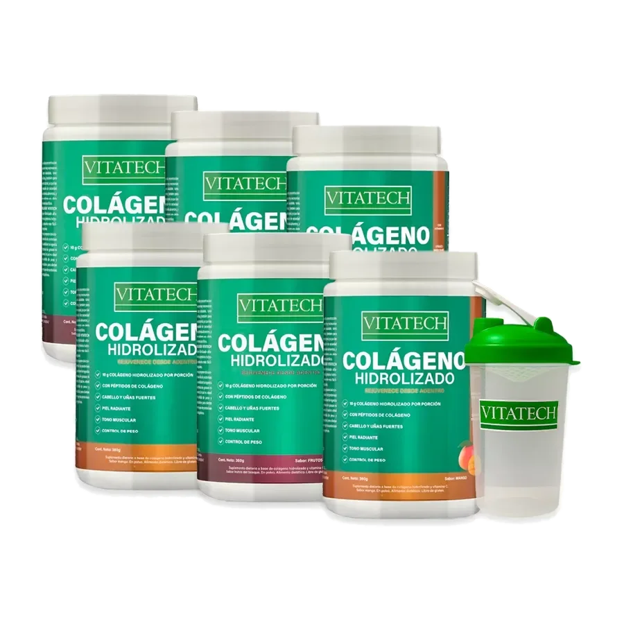 PACK X6 Vitatech Colágeno Hidrolizado Sabores Combinados