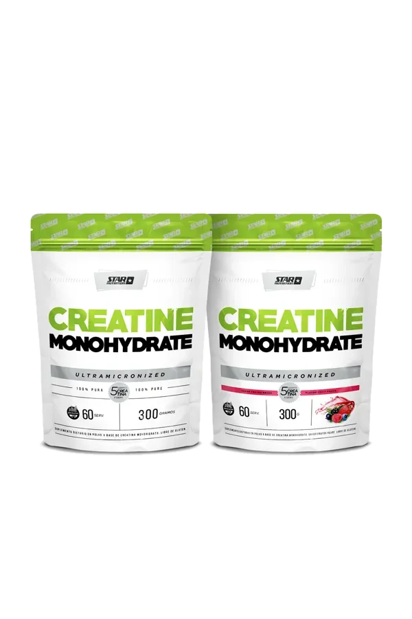 Combo Creatina Doypack x2 unidades - 1 Sin Sabor + 1 Frutos Rojos