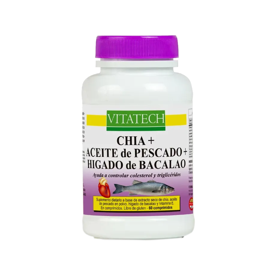 Vitatech Aceite de Pescado + Chia + Hígado de Bacalao x 60 Comp