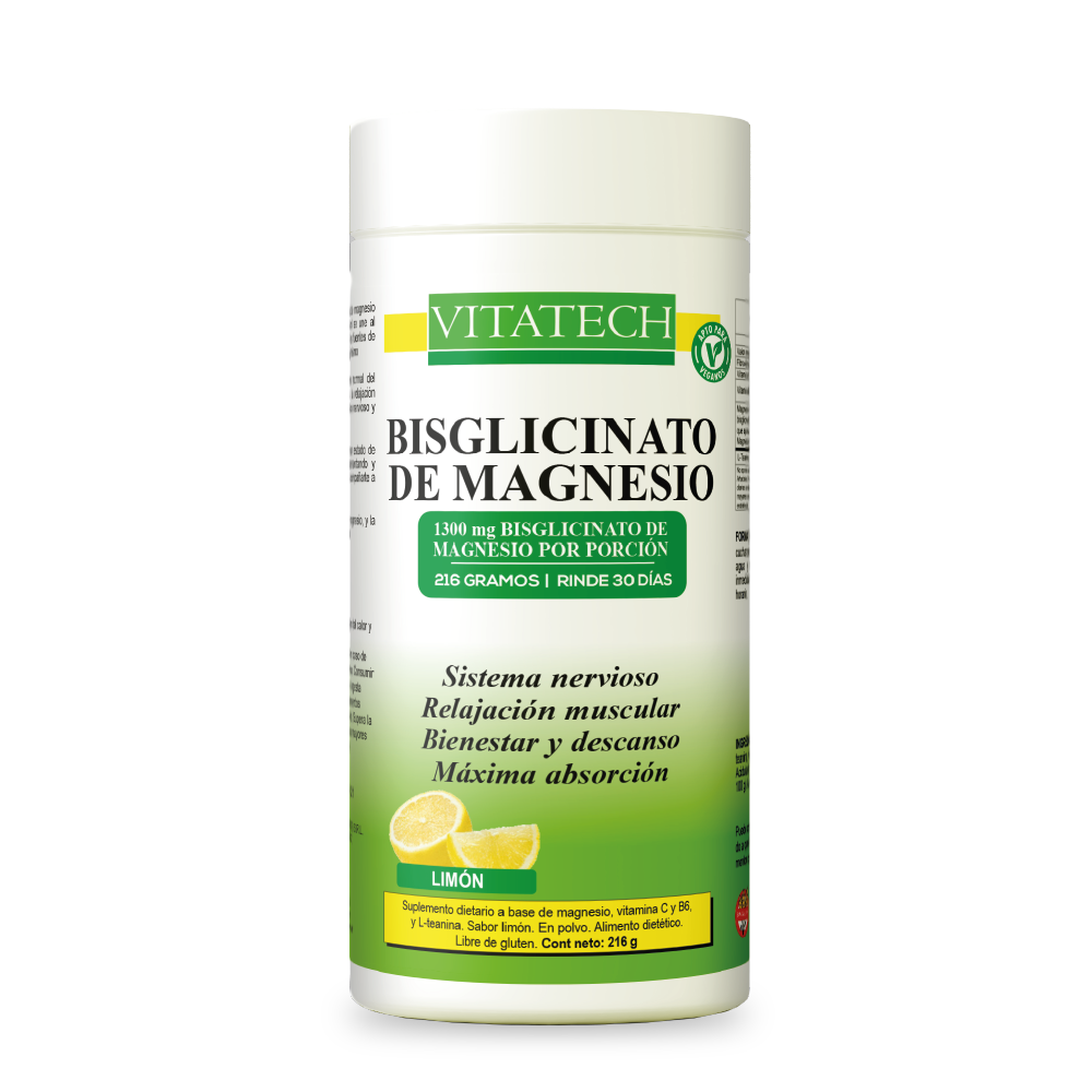 Vitatech Bisglicinato de Magnesio en Polvo Sabor Limón