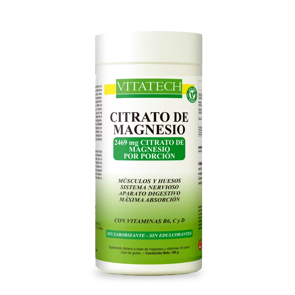 Vitatech Citrato de Magnesio x 180 gr - Sin sabor